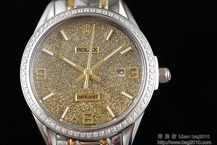 ROLEX勞力士 鎢鋼女款 施華洛世奇鑽石 磨砂錶盤 鎢鋼鋼帶 女士腕表  wssb3525